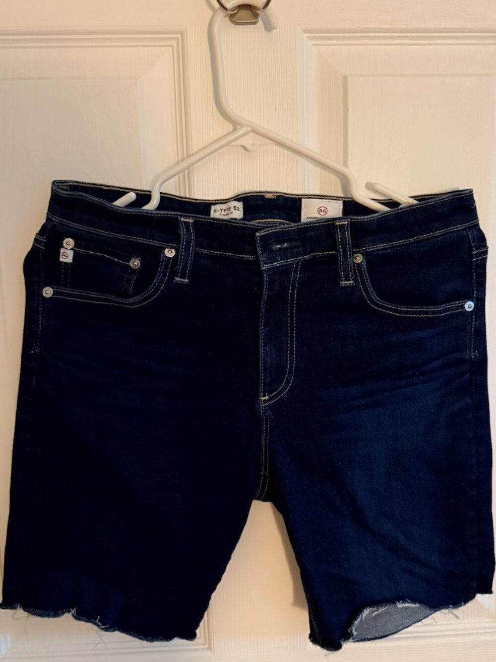 AG Adriano Goldschmied Vintage Cigarrette Dark Blue Jean Shorts Size 29